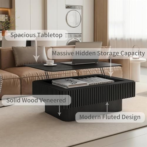 LKTART Lift Top Coffee Table for Living Room, Mid Century Modern Coffee Table...