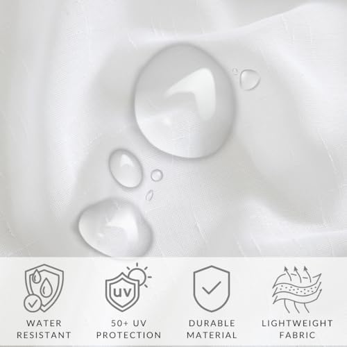 Threadmade Carmen Sheer Extra Wide Indoor/Outdoor Sheer Window Curtain, White...