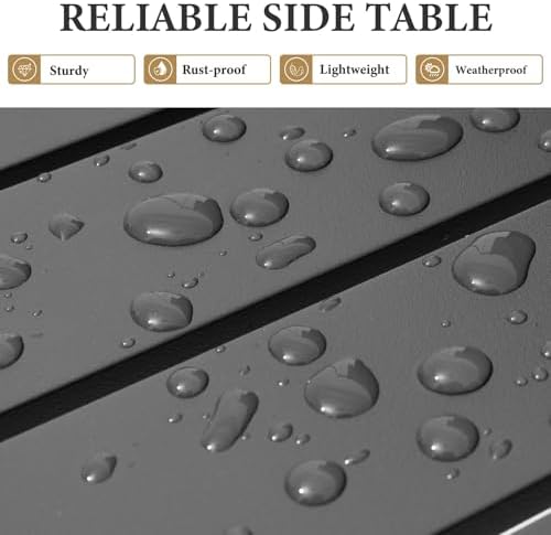 Crestlive Products Aluminum Outdoor Side Table, Pool Lounge Chair Side Table,...