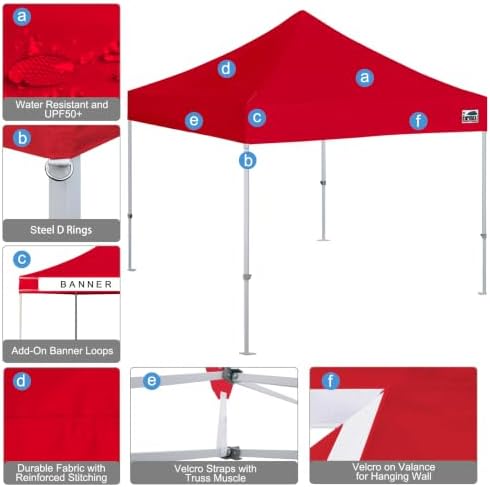 Eurmax USA 10x10ft Pop Up Canopy,Commercial Instant Tent for Outdoor Events,P...