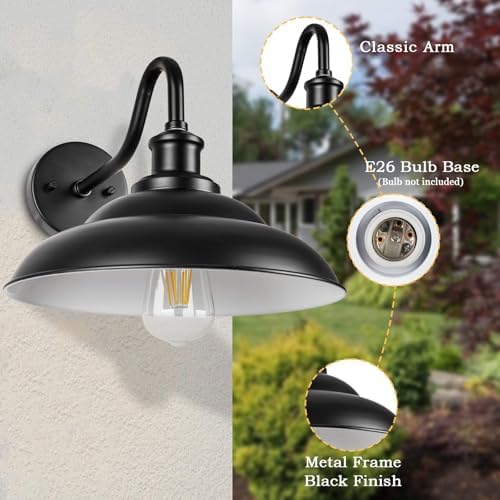 Outdoor Barn Light, 12'' Farmhouse Exterior Wall Mount Light, Outdoor...