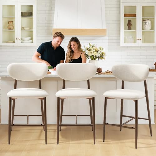 MALOL Bar Stools Set of 3, Counter Height bar stools, Kitchen Bar Stools with...