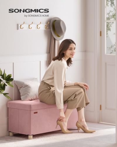 SONGMICS Storage Ottoman Bench with Legs, 30 Inches, 20 Gal. (77 L)
