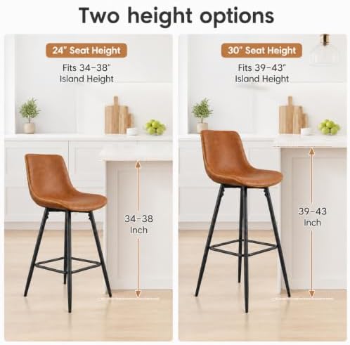 Garvee Bar Stools Set of 3, Counter Height Bar Stools
