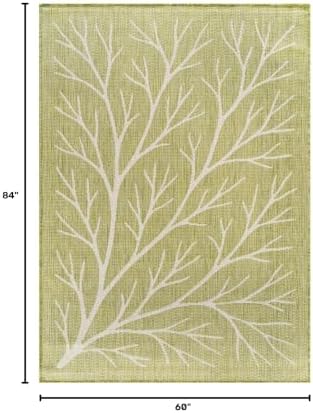 Washable Indoor Outdoor Rug 5x7 Modern Area Rugs Branch Pattern Non Shedding ...