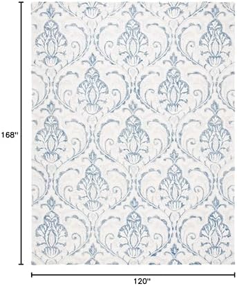 SAFAVIEH Micro-Loop Collection 10' x 14' IvoryBlue MLP532A Handmade P...