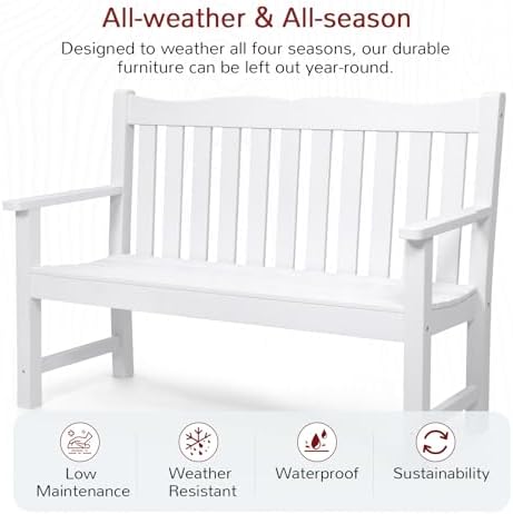 Stoog 2-Person Outdoor Bench with 800 lbs Capacity, Never Fade or Rot