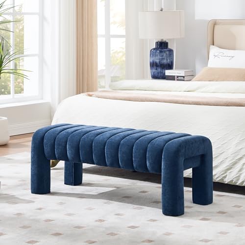 43.3" Bedroom Bench, Upholstered Entryway Bench, Modern End of Bed Ottom...