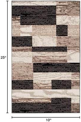SUPERIOR Rockwood Modern Geometric Indoor Area Rug, 12'x18', A Chocolate