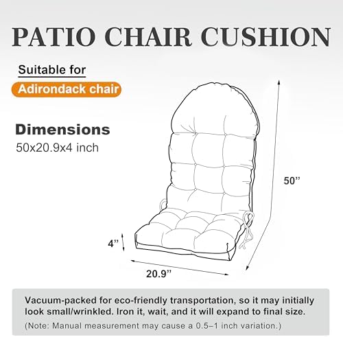 Outdoor Adirondack Chair Cushion 50x20.8x4 inch, 1 Pack