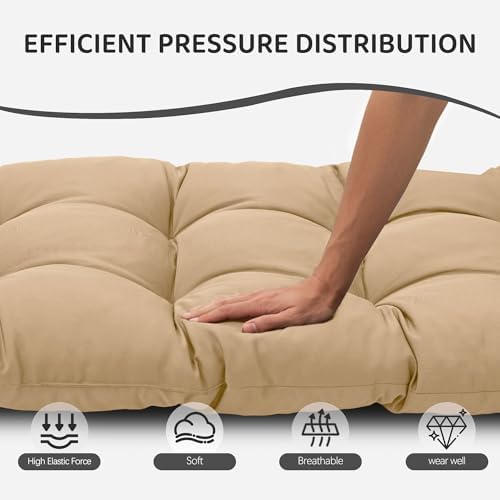 Yddsky 3Pcs Wicker Chair Cushion Sets for Patio Furniture,Khaki,47*19*4'&...
