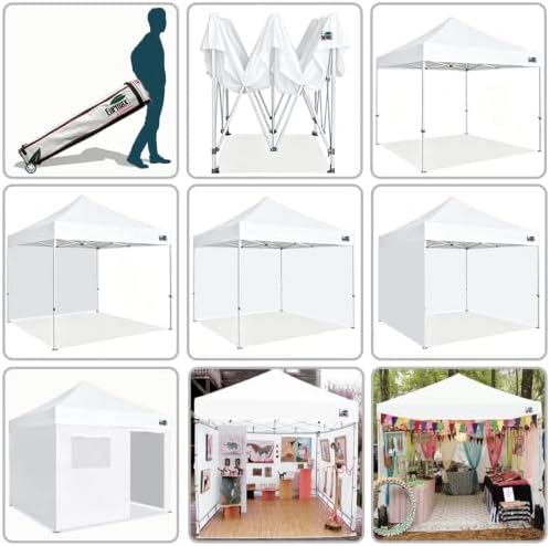 Eurmax USA 10x10 Pop Up Canopy Tent,Commercial Tent with Patented No-Tip Roll...
