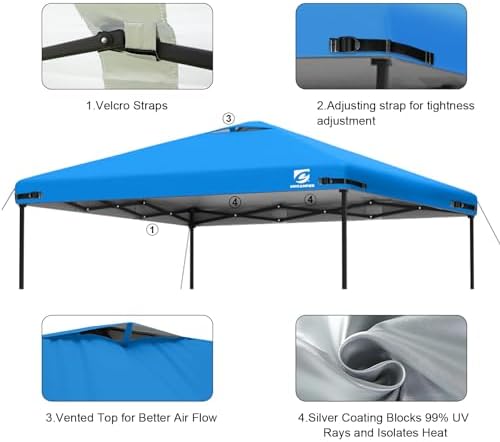 10x10 Pop Up Canopy Replacement Top Cover with Air Vent(Frame NOT INCUDE)