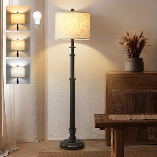 EJIAXIN Floor Lamps for Living Room - 60" Farmhouse Floor Lamp with Adju...