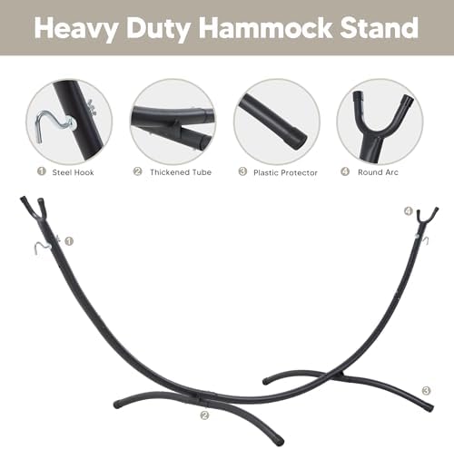 SUNCREAT Portable Outdoor Hammock with Stand Included, Double Hammock with Ta...