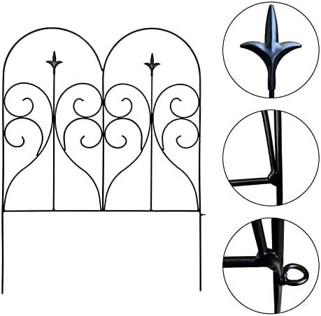 Thealyn Garden Fence 32" x 10ft, 5 Panels, No Digging Metal Barrier
