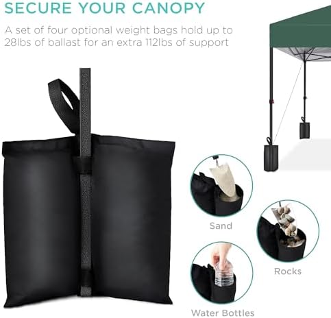 Best Choice Products 8x8 Pop Up Canopy Tent, EZ Setup, Dark Green