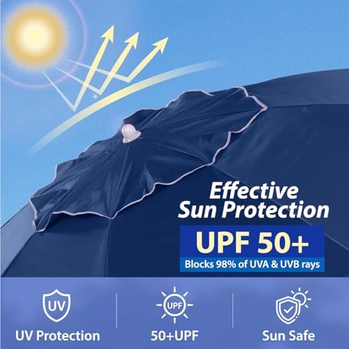 AMMSUN Shade Umbrella, Premium Portable Umbrella with Stand, 6.5ft Lightweigh...