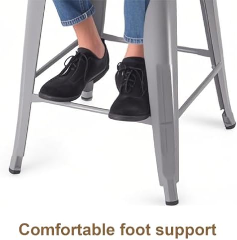 VENI HOME Stackable Metal Bar Stool Backless Indoor-Outdoor Counter Stools Fu...