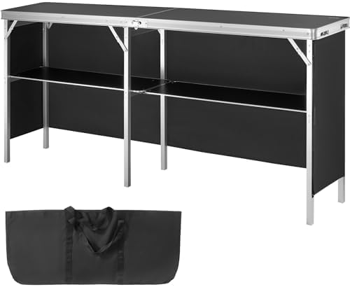 VEVOR Extra Long Folding Portable Bar Tradeshow Podium Table for Indoor, Outd...
