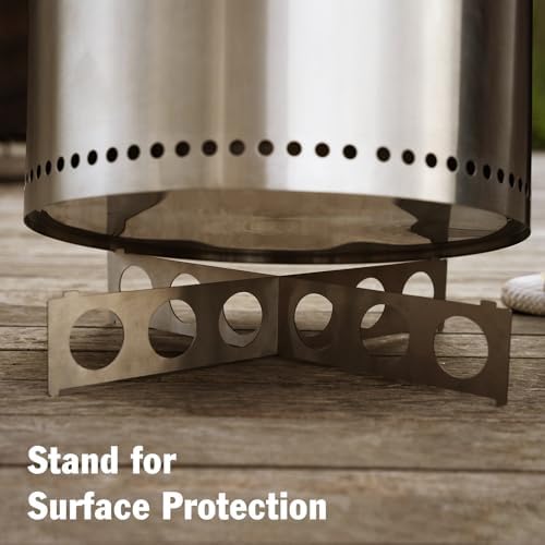 BRIOPAWS Large Smokeless-fire-pit Outdoor | 19 IN | 304 Stainless-Steel-Firep...