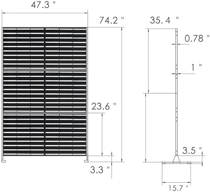 Kozyard Metal Privacy Screen 74" H x 47.2" W Decorative Outdoor Div...