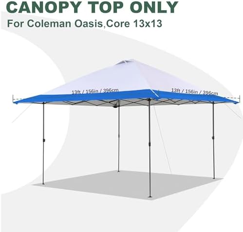 Blue 13x13 FT Replacement Canopy Cover with Air Vent Silver Coated