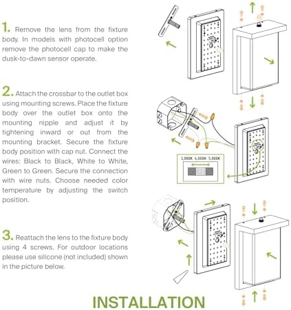 ASD LED 14" Outdoor Wall Light, Front Door House Sconce | 3CCT, Dimmable...