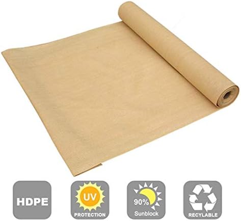 Shatex 90% Sun Shade Fabric, 8x16ft Sun-Block Net Mesh Shade with Clips for P...