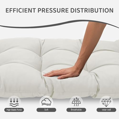 Yddsky 3Pcs Wicker Chair Cushion Sets for Patio Furniture,White,47*19*4'&...