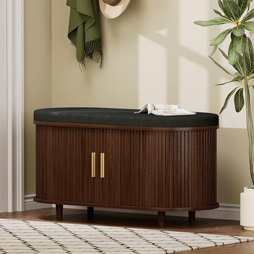 DHH 2-Tier Storage Bench,Wide Shoe Bench with Thickened Padded Seat Cushion, ...