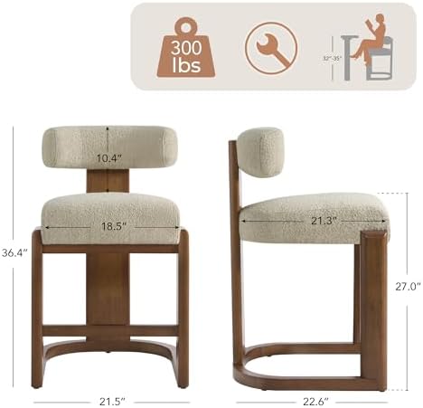 CHITA 27" Counter Height Bar Stools, Set of 2