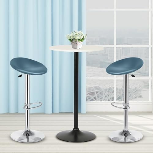 Round Bar Table 40" Height Modern Pub Table with Solid Top and Sturdy Me...