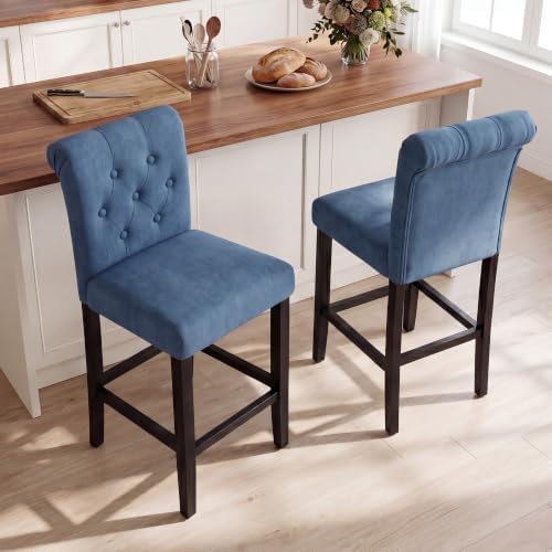 LSSBOUGHT 24 Inches Upholstered Counter Stools, Bar Stools Set of 2, Fabric C...