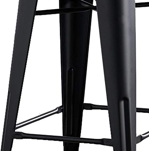 AC Pacific 24” Metal Barstool Set of 2 – Country Rustic Style with Low Back, ...