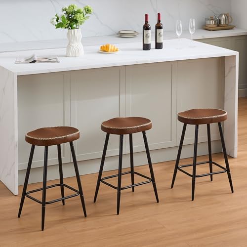 Counter Height Stools Set of 3, 24 Inch Barstools for kitchen island