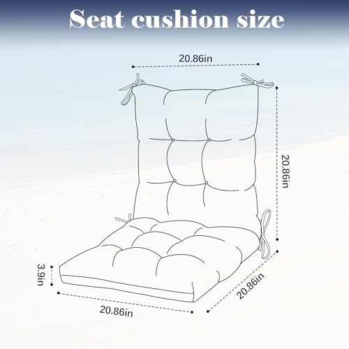 Outdoor Chair Cushions Waterproof,Vintage Floral Tufted Wicker Chair Seat Cus...