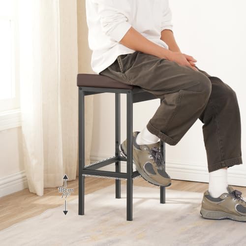 HOOBRO Bar Stools, Set of 2 Barstools, 24.8-Inch Height Stools, Breakfast Bar...