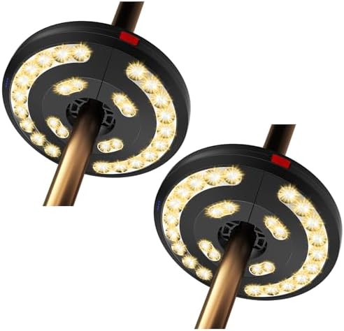 Eletorot 2packs Patio Umbrella Lights-Rechargeable Outdoor Lights for Patio
