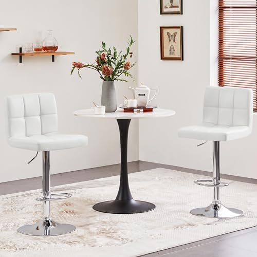 Yaheetech Bar Stools Set of 4 Adjustable Counter Height Barstools White