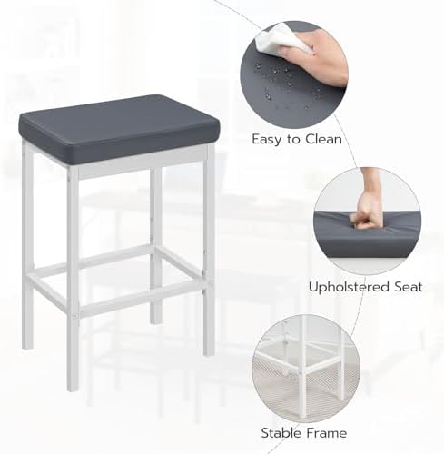 HOOBRO Bar Stools, 24.8-Inch Height Stools, Breakfast Bar Stools, Kitchen Bar...