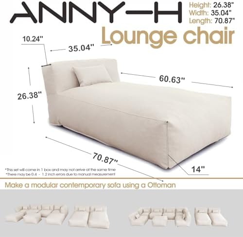 Dineli Modern ANNY-H Lounge Chair Outdoor Bed Lounger Outdoor Couch Sofa
