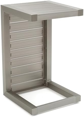 Christopher Knight Home Cape Coral Outdoor Aluminum Club Chairs with Side Tab...