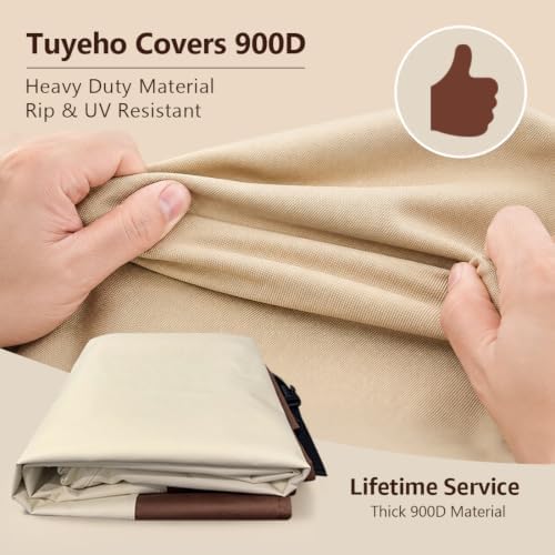 Tuyeho Stackable Patio Chair Cover 36x28x47 Waterproof Outdoor 900D