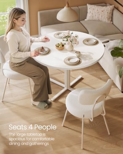 VASAGLE Dining Table Set, Round Dining Table with 2 Upholstered Chairs