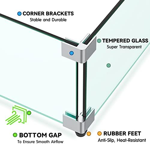 Skyflame 30 x 14 Inches Rectangular Fire Pit Glass Wind Guard