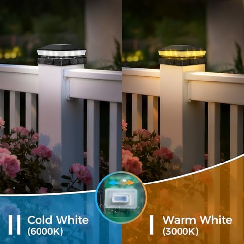 vighep 14 Pack Fence Post Solar Lights, Fits 4x4 & 3.5x3.5 Wood Vinyl Pos...