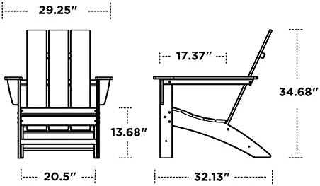 POLYWOOD Modern Adirondack Chair – All-Weather Outdoor Lawn Adirondack Chairs...