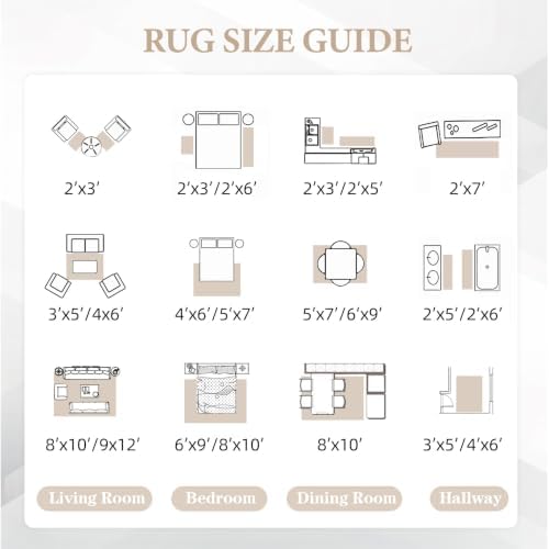 Area Rug for Living Room 9x12: Large Washable Boho Moroccan Rugs Geometric Ne...