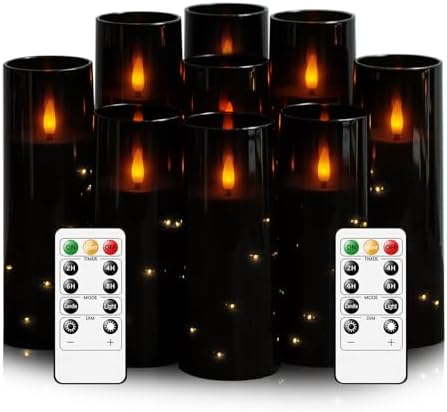 kakoya Flameless LED Candles with Timer 9 Pc Flickering Flameless Candles for...
